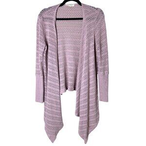 PAINTED THREADS Open Weave Drape Front Blush Pink Cardigan Size Medium